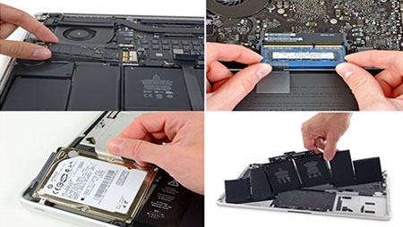 Image of the inside of a selection of laptops